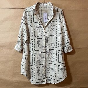 Billy J | NWT Piper Shirt Dress Chili Cactus Button Down Cocktail Print Size XS
